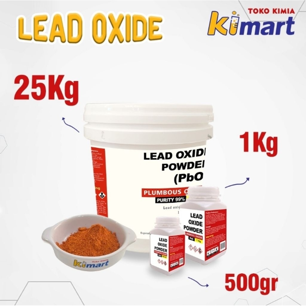 pbo timbal (II) oksida kemasan 500gr 1kg
