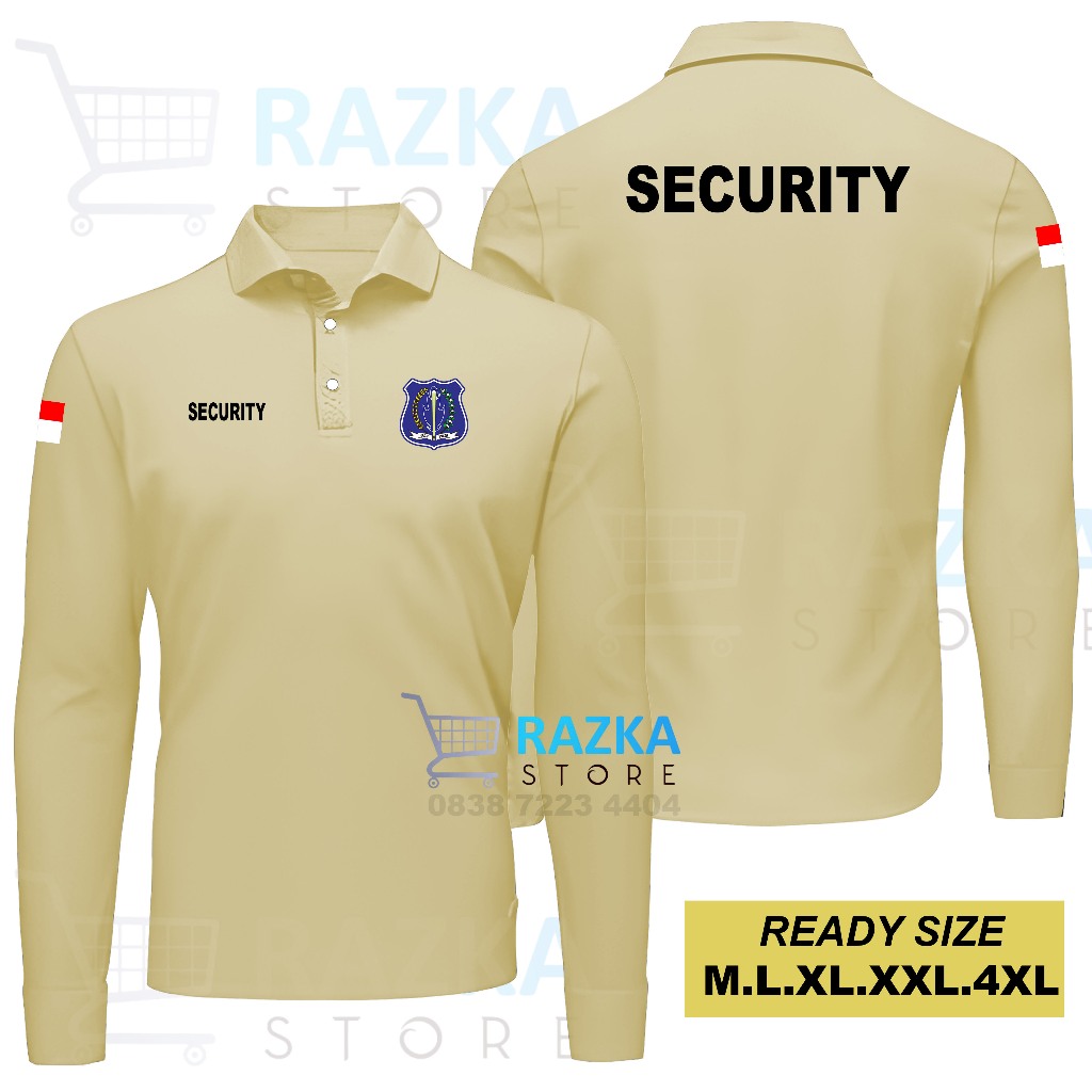 Kaos Kerah Security Kaos Kerah Polo Satpam Sablon Lengan Panjang