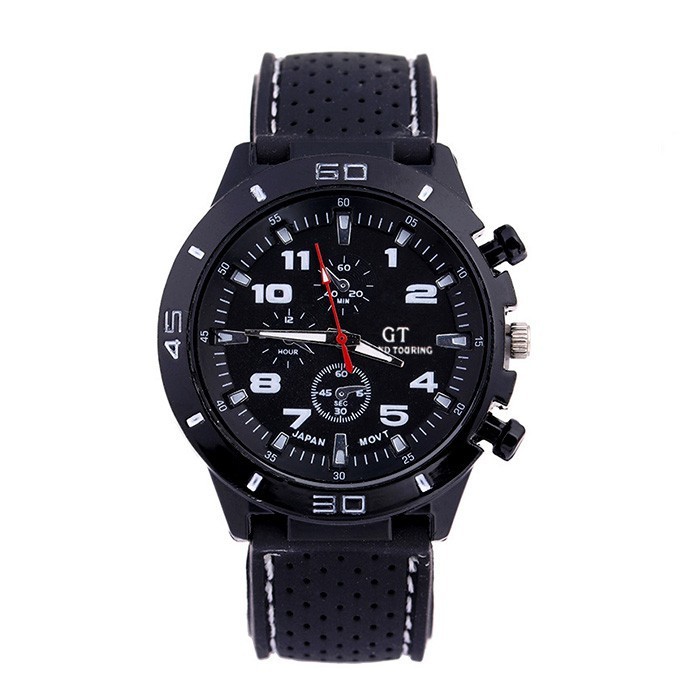 Jam Tangan Pria GT Sport Chrono Grand Touring Korea Fashion Quartz Silikon Rubber Analog Watch GT002