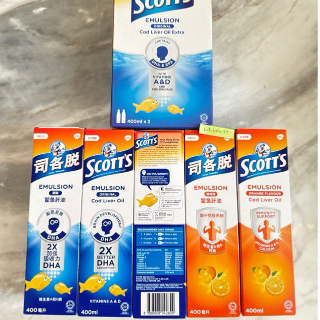 Scott’s emulsion cod liver oil for immunity support 400ml original Singapore Malaysia