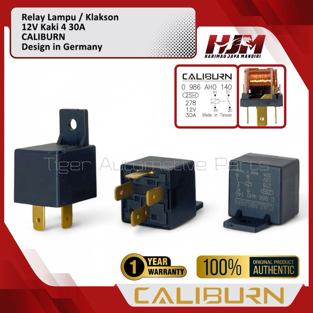 Relay CALIBURN 12V 4 Pin 30A Original Caliburn - Relay Lampu Klakson Kaki 4