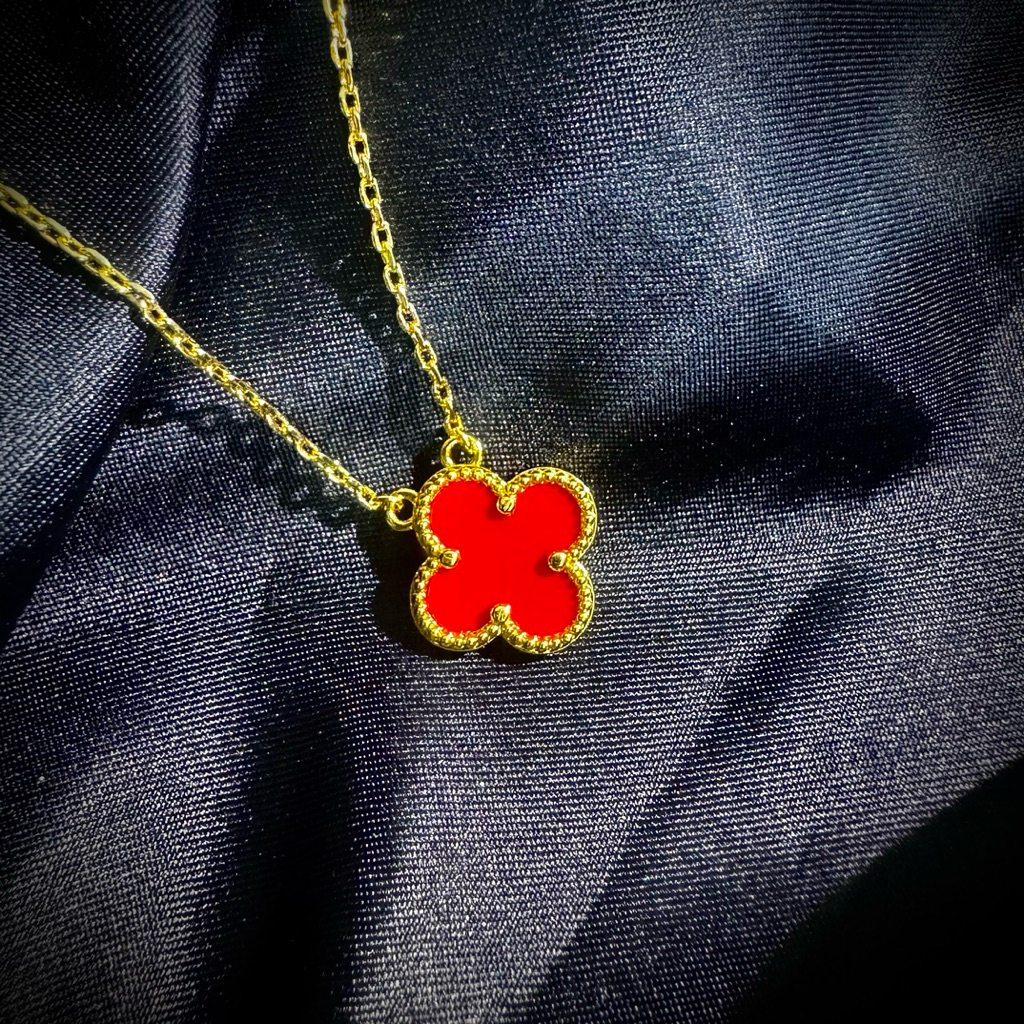 Kalung Semanggi Empat Daun Emas Pasir Vietnam 100% Asli