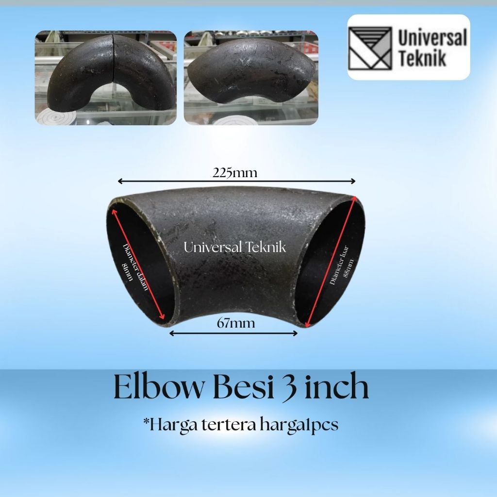 Elbow Las Besi 3 inch  Pipa Las / Elbo Lbow Keni Knee Pipa Las Knee Penyambung Pipa Besi 3  inch