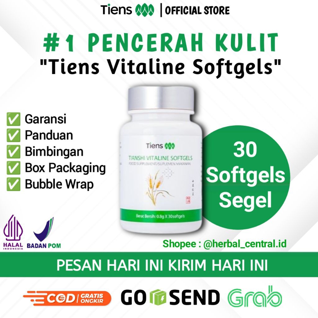 Pemutih Badan Tiens Vitaline Softgels Pencerah Kulit Alami Pemutih Badan Ampuh Terbaik Tianshi