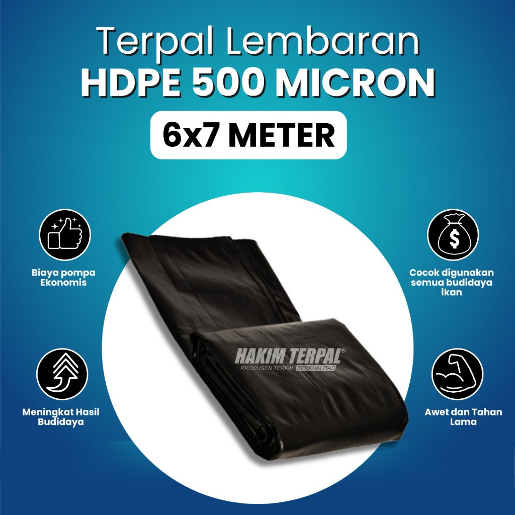 Terpal Lembaran HDPE GEOMEMBRAN 500 Mikron 6m x 7m