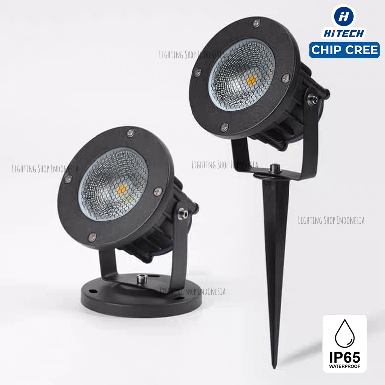 Lampu taman sorot led 12w cob cree 24 derajat spotlight warm white 3000K ip65 tempel plafon dinding 
