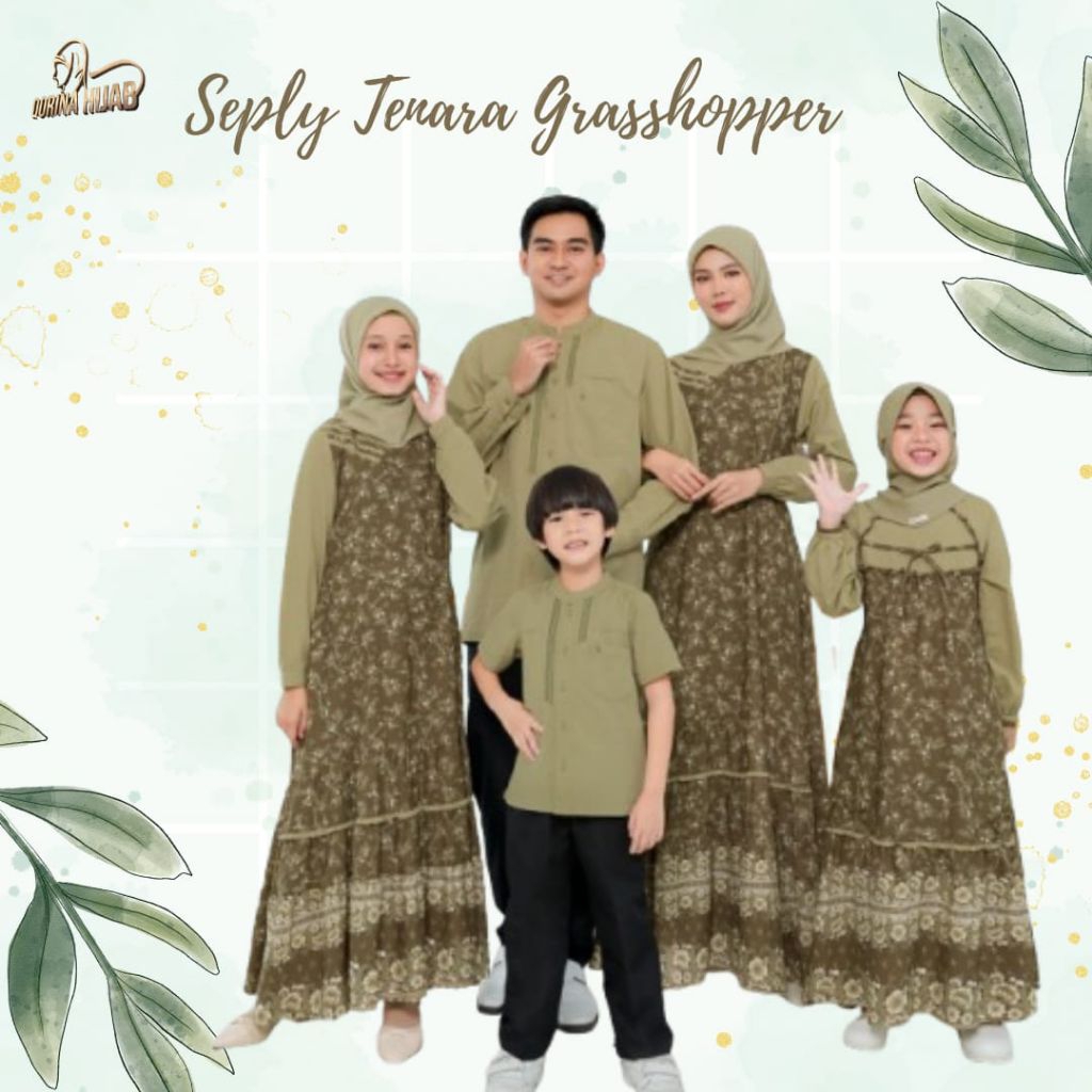 SEPLY TENARA Grasshopper / sarimbit seply 2025 / gamis sage / gamis army