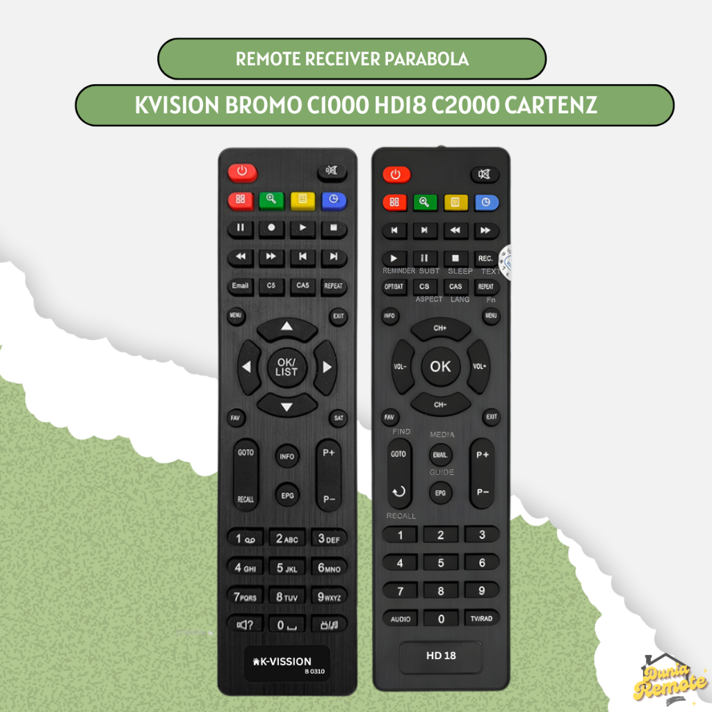 Remot Remote TV Digital Receiver Multi KVISION BROMO C1000 Hd18 C2000 Cartenz