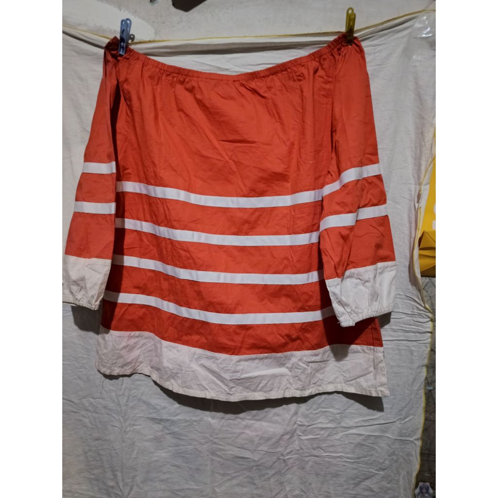 PRELOVED BAJU WANITA SABRINA BLOUSE BAJU UNIK KOREA STYLE JUMBO