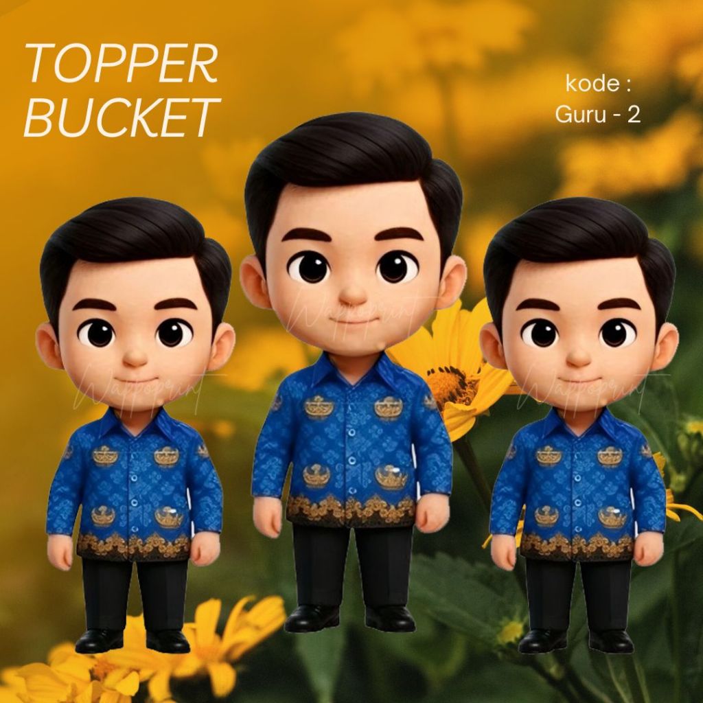 Topper Guru Mini Untuk Gif Hari Guru / ISI 32 PCS Topper Guru / Topper Untuk Buket
