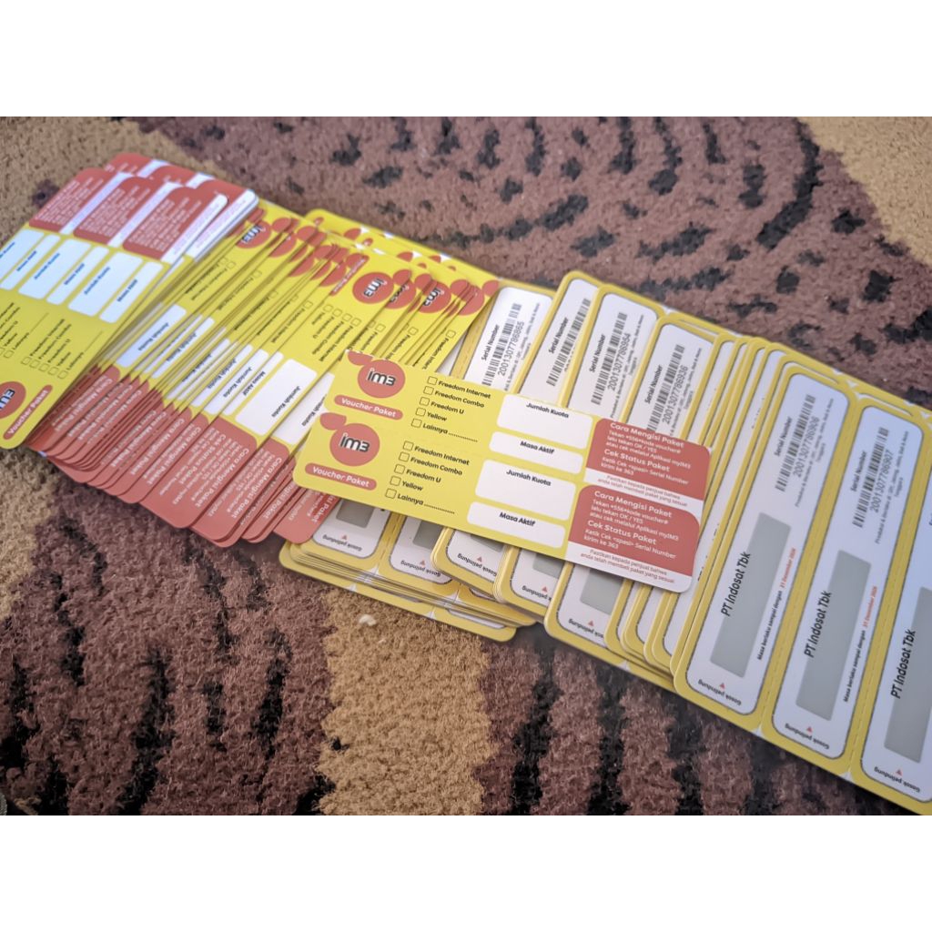 kartu voucher kosongan Indosat bahan inject(cod)
