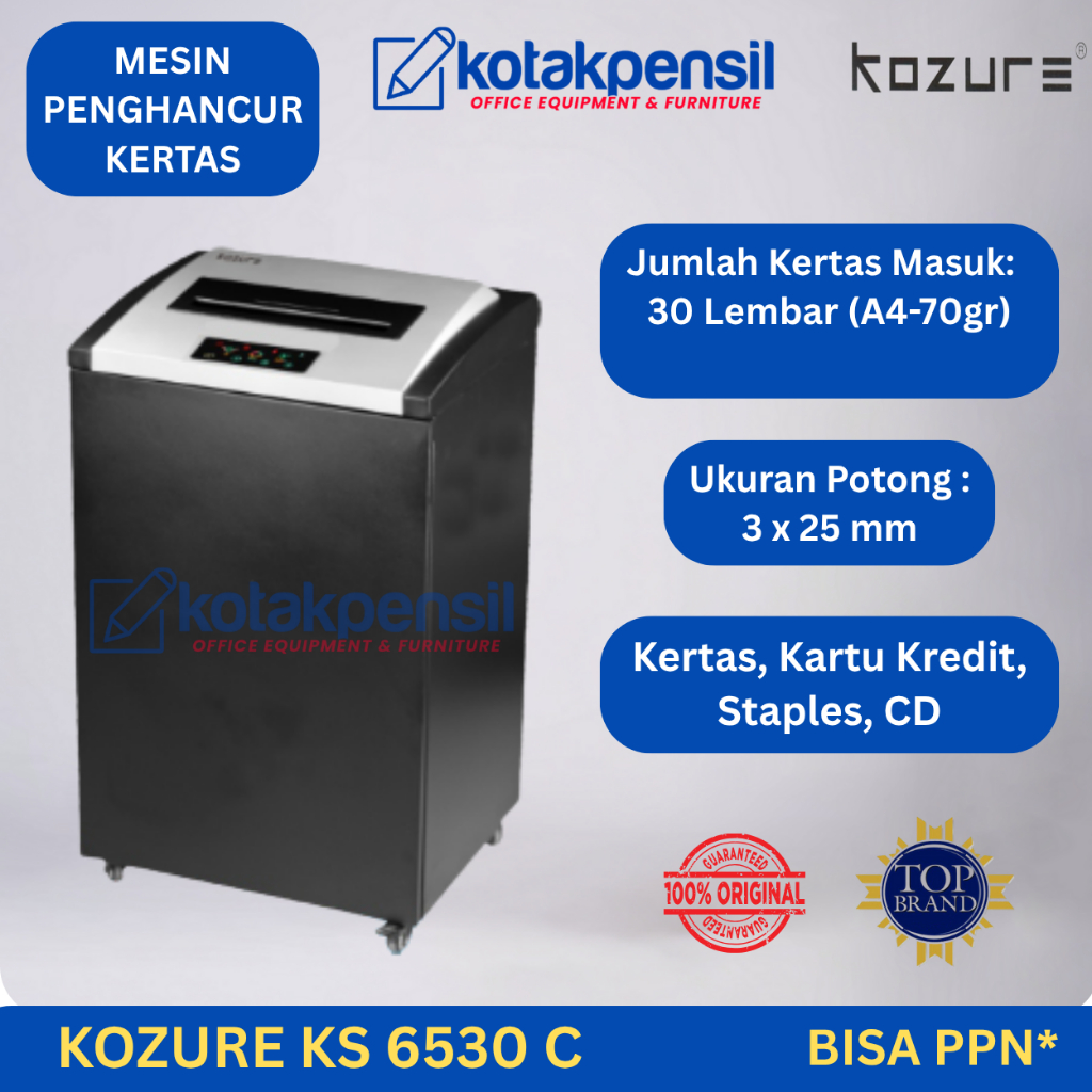Mesin Penghancur Kertas KOZURE KS 6530 C | Penghancur Kertas Kantor | Penghancur Kertas Industri | P