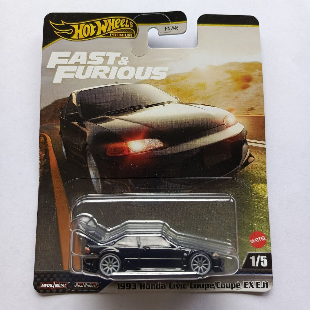 hot wheels hotwheels fast furious 1993 honda civic coupe genio EX EJ1 hitam