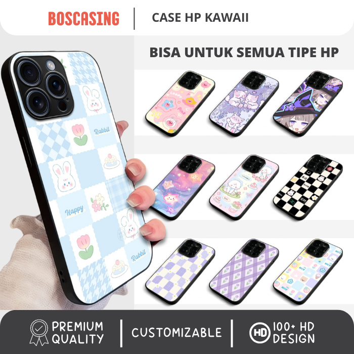[PREMIUM] Casing Case HP Iphone Samsung Oppo Vivo Redmi Realme Infinix Custom Gambar Kawaii Cewe Cut