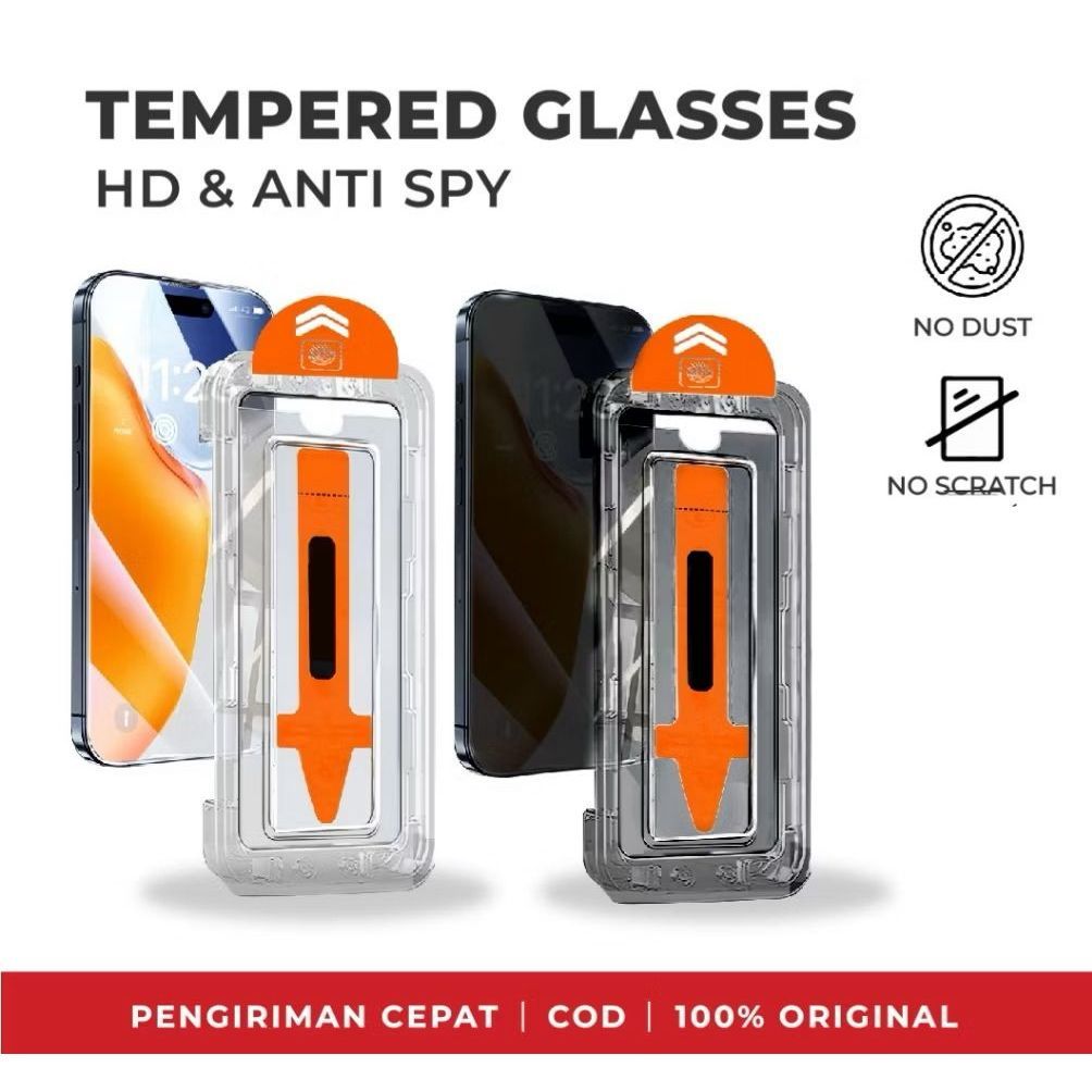 NEW SERI 17 ￼EASYFIT diinami Install Tempered glass Anti SPY HD Clear Fit for iPhone 17 17AIR 17 PRO