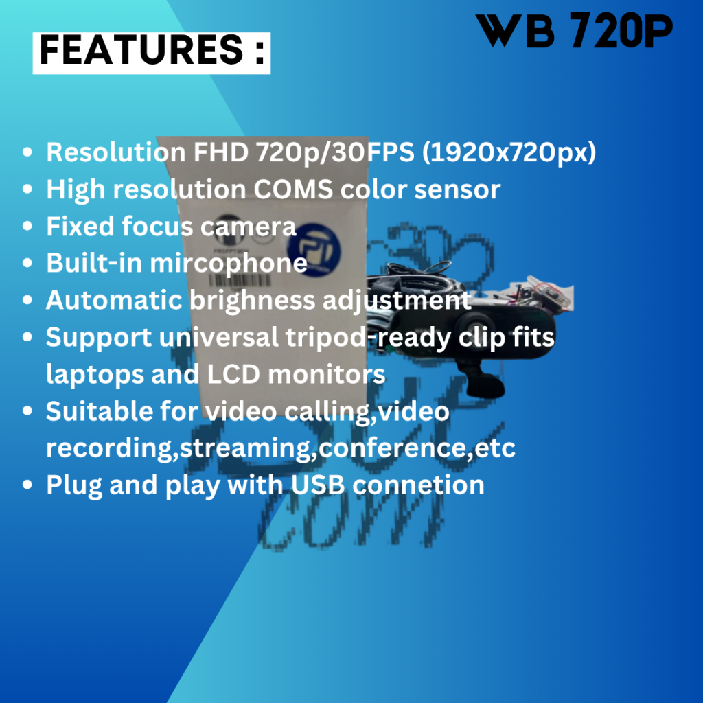 PROFTTCH WEBCAM Camera Webcam 720P Full Hd