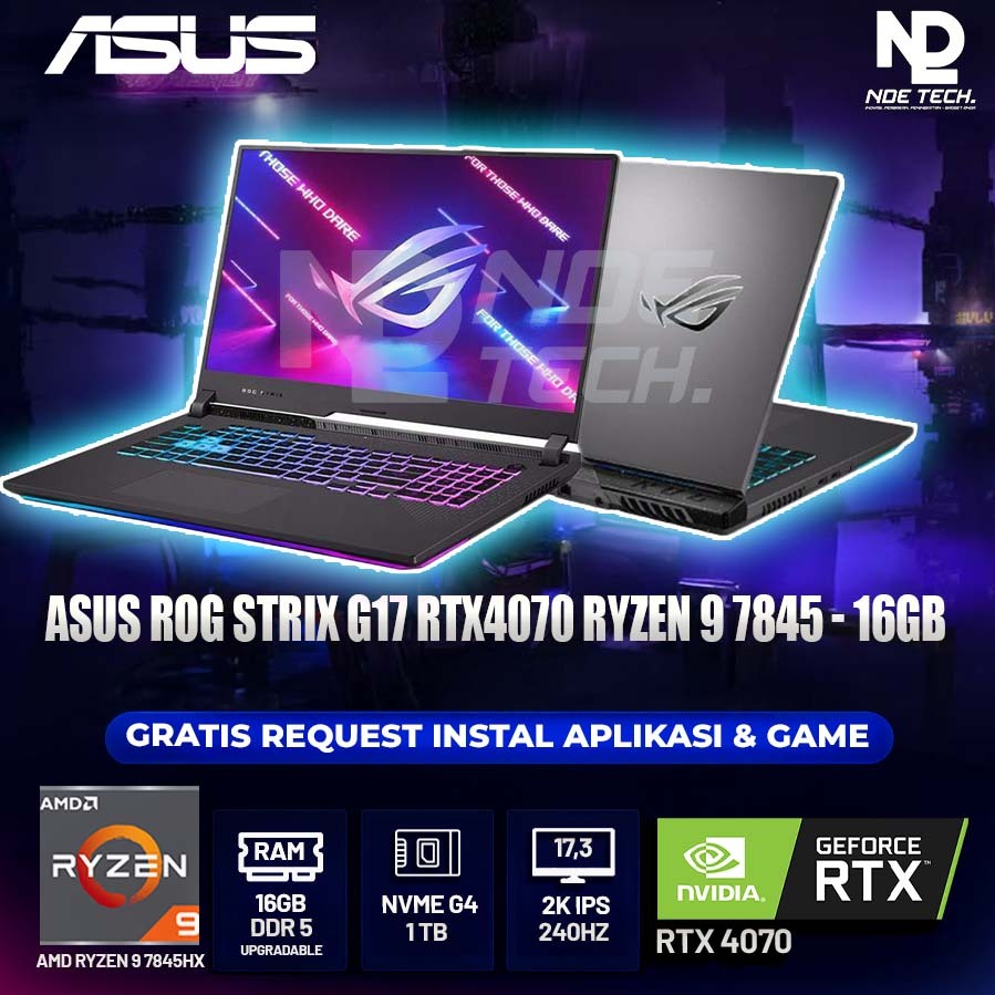 ASUS ROG STRIX G17 RTX4070 RYZEN 9 7845