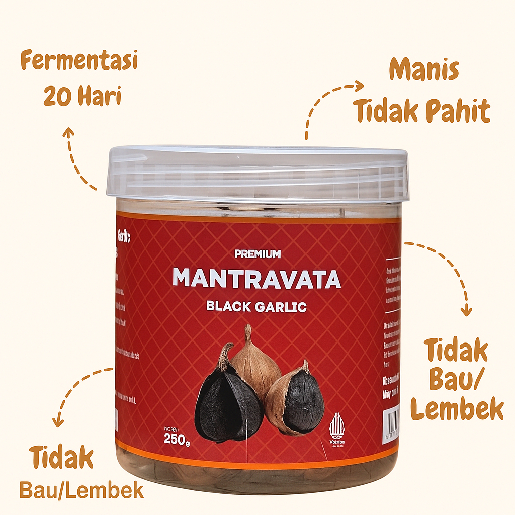 Black Garlic Bawang Hitam Tunggal Mantravata Kualitas Premium | bawang tunggal lanang | black garlic