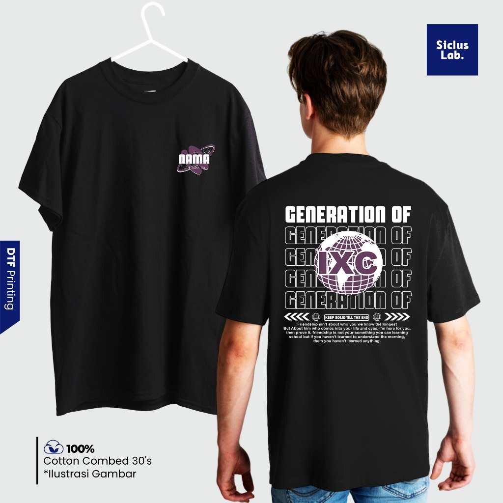 SICLUS LAB - Kaos Custom Nama Kelas  Angkatan Desain Generation