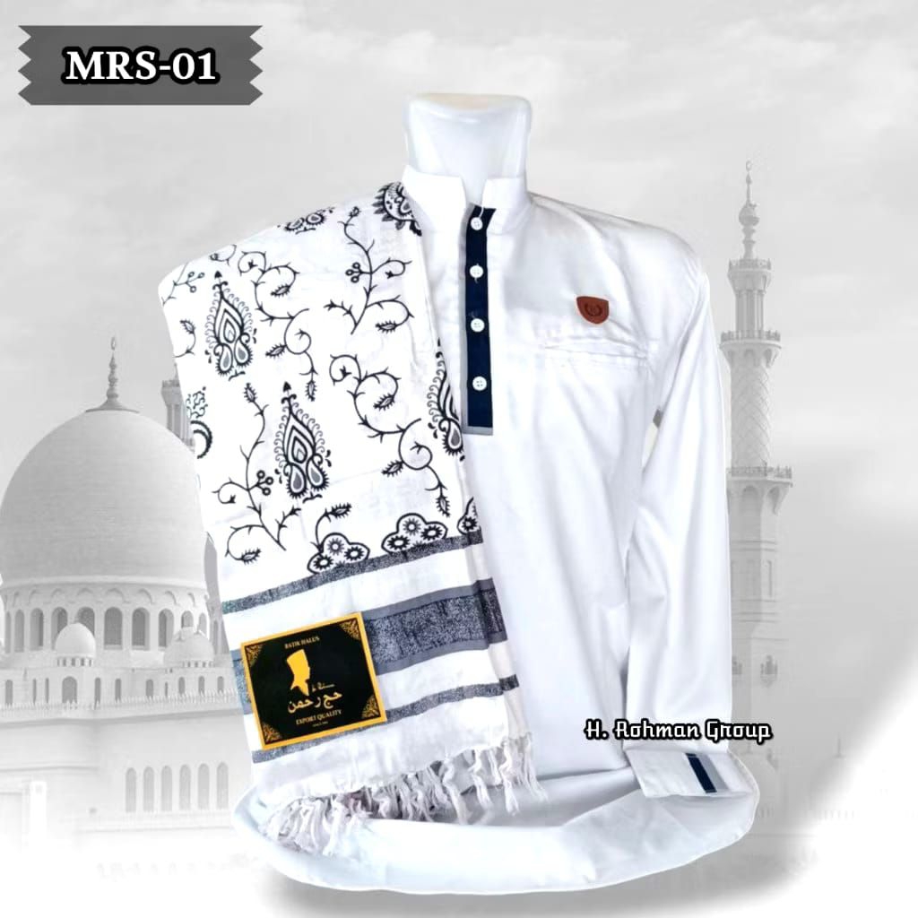 Sorban Putih Motif Batik Kashmiri Batik Malay || Sorban Pria Keren Lembut || Sorban Imamah Kasmir