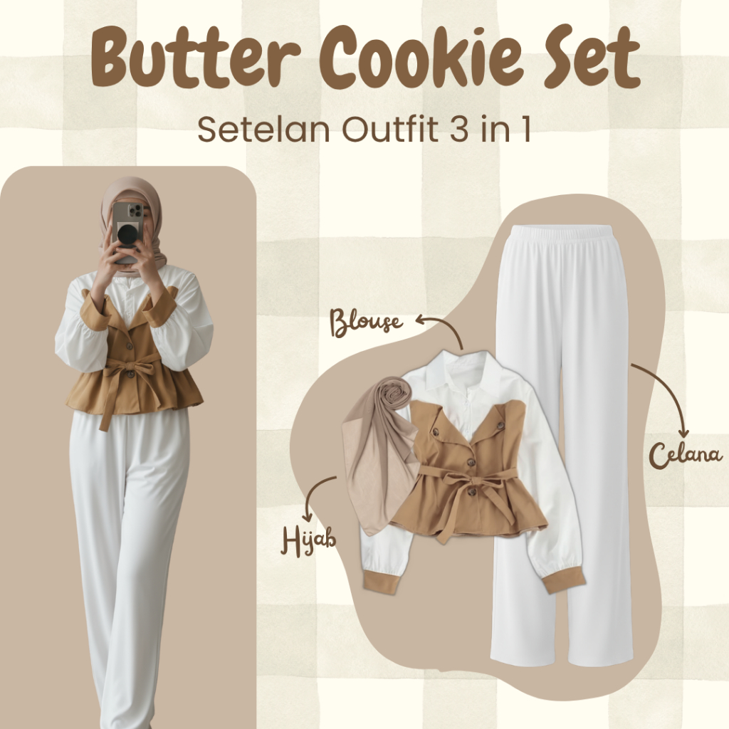 Setelan Remaja Perempuan (Blouse Korean Style, Celana, Hijab) one set ootd hijab, korean style