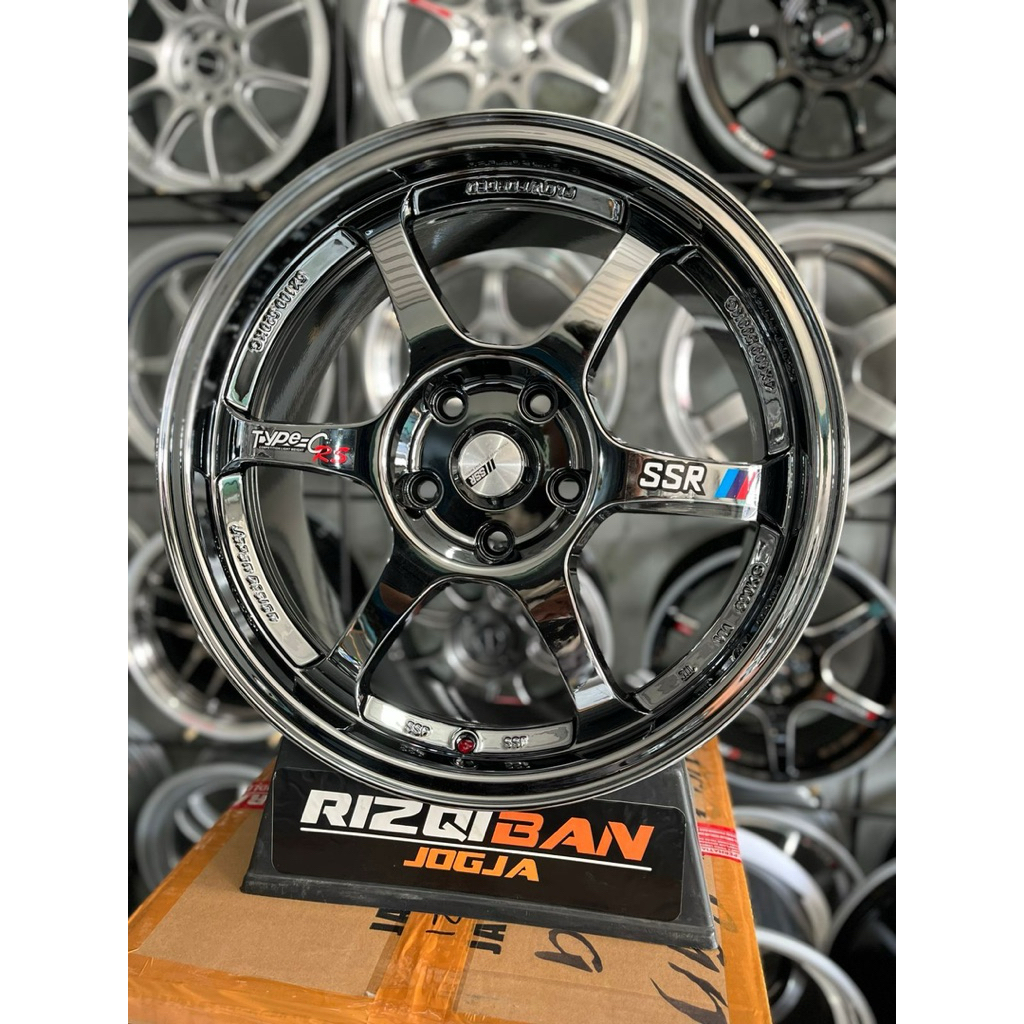 velg SSR type c r17 black chrome pcd 5x114 kondisi baru