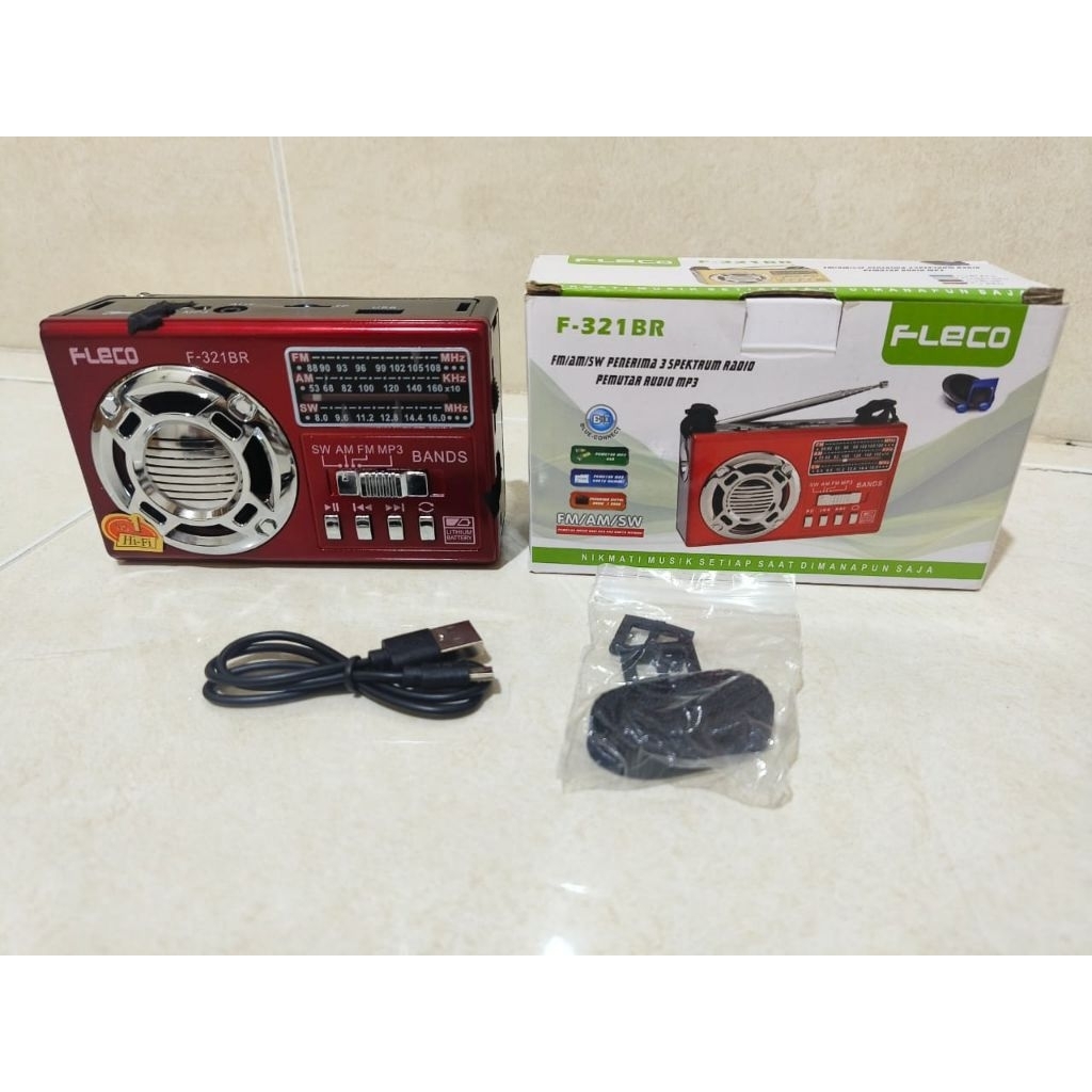 RADIO JADUL FLECO F-321BR Radio Suara Besar Sinyal Kaut MP3