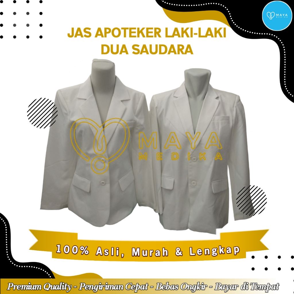 Jas Apoteker Laki-Laki Lengan Panjang Excellence