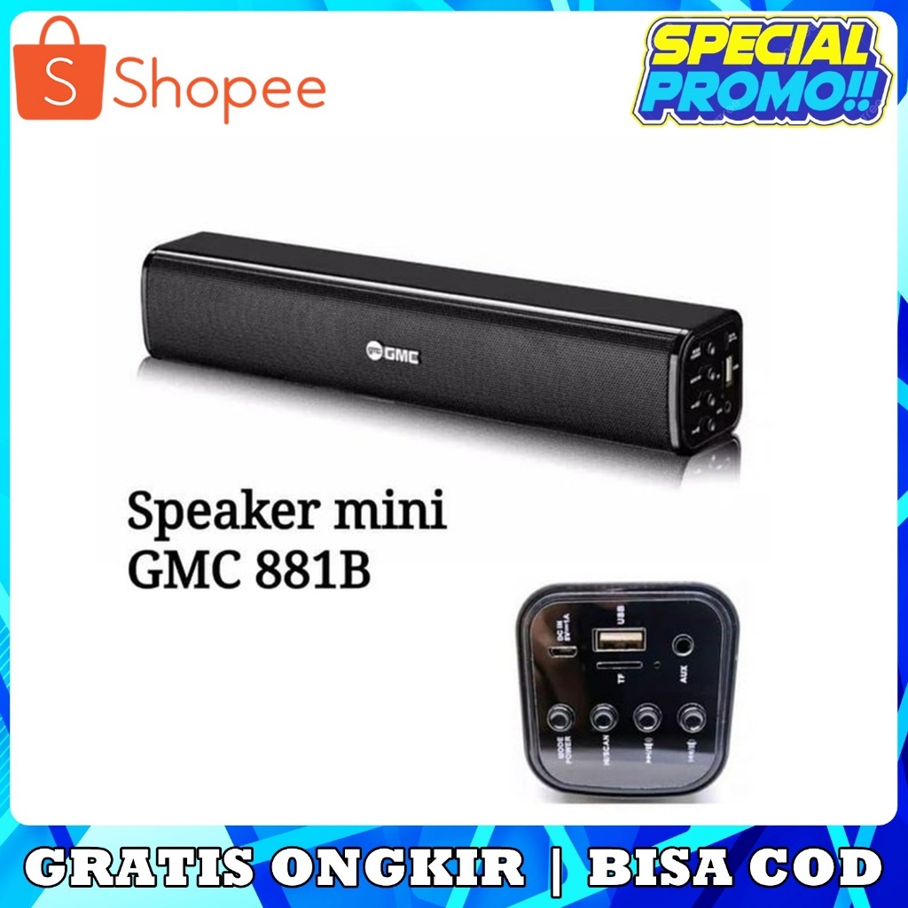 Speaker Bluetooth GMC 881B Mini Full Bass Suara Jernih Terbaru