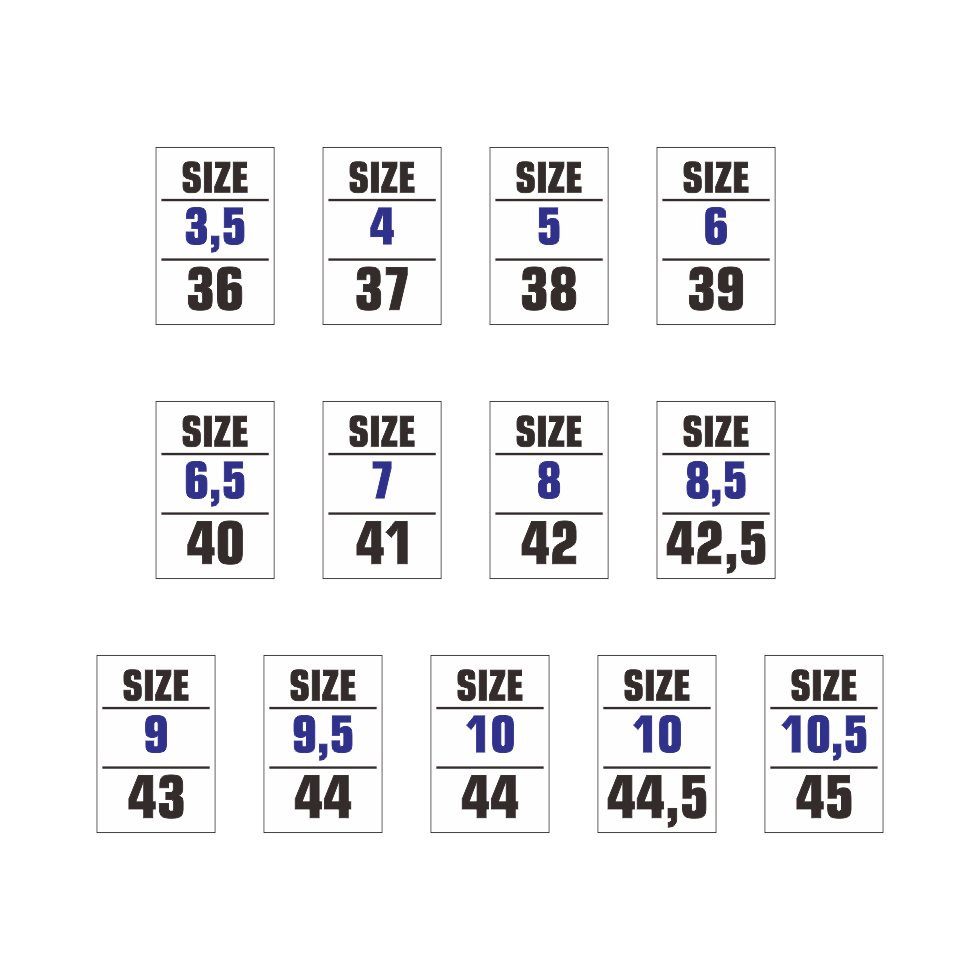 Stiker Size Untuk Sepatu Stiker Size Sandal Stiker Label Size Untuk Sandal Sepatu bentuk  Persegi