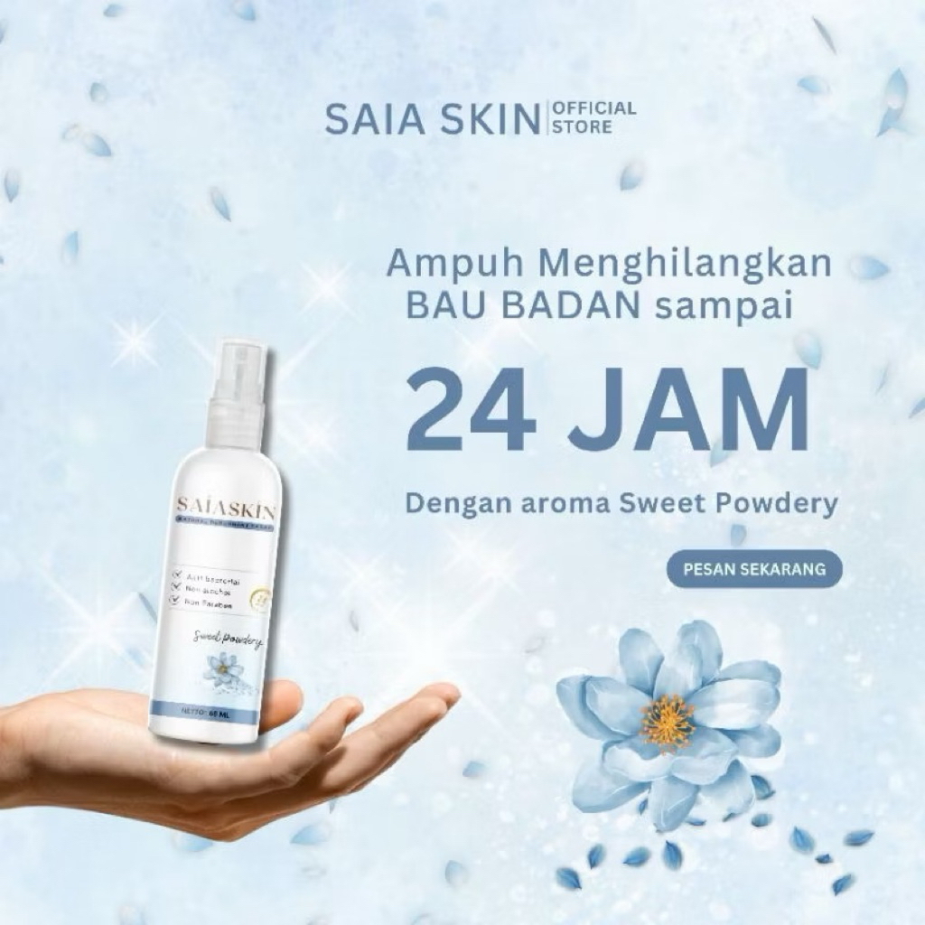 SAIA SKIN DEODORANT SPRAY SWEET POWDERY ( BPOM )