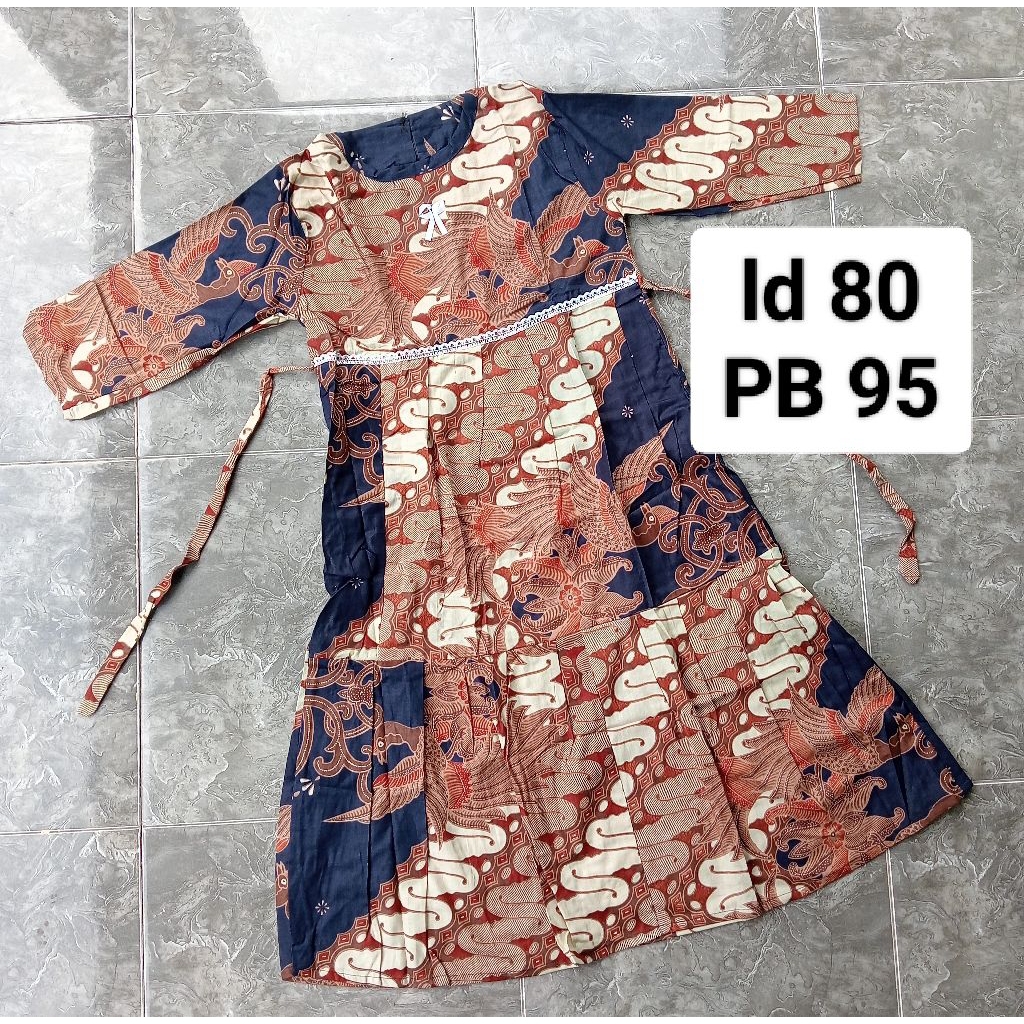 gamis batik anak perempuan baju batik anak muslim anak usia 3-7 tahun