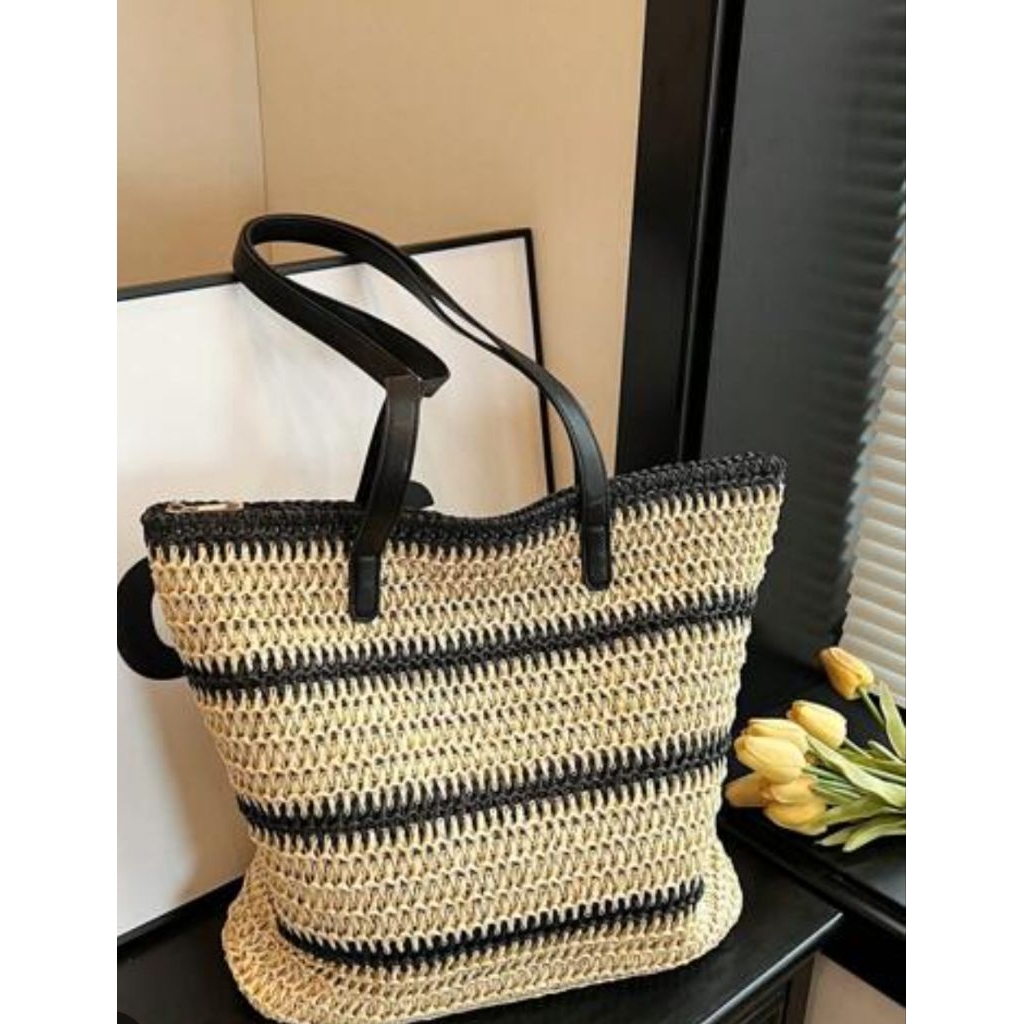 grass woven bag shoulder bag straw bag tas seagrass tas pantai summer bag tas anyaman rotan bali tas