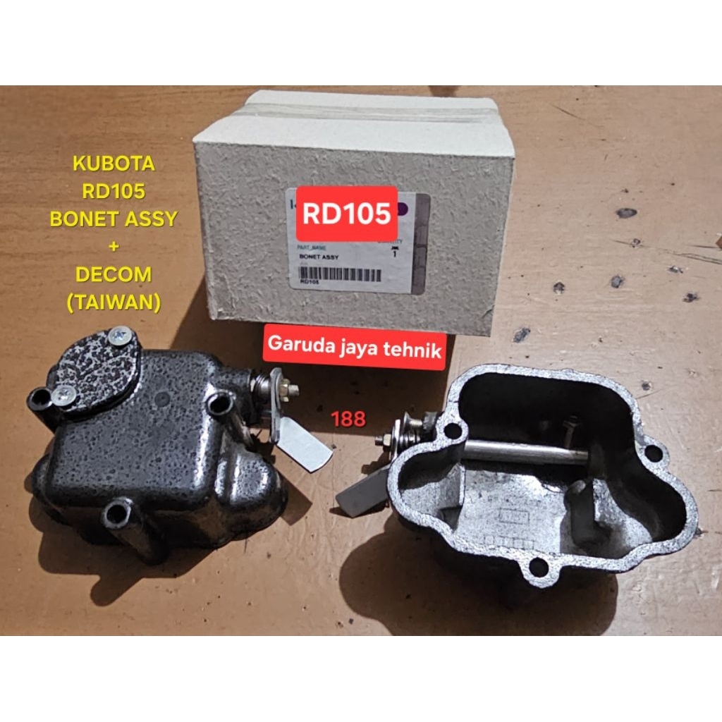 mesin kubota RD105. bonet assy+decom kubota RD105. tutup temlar rocker arm komplit kubota RD105. imp