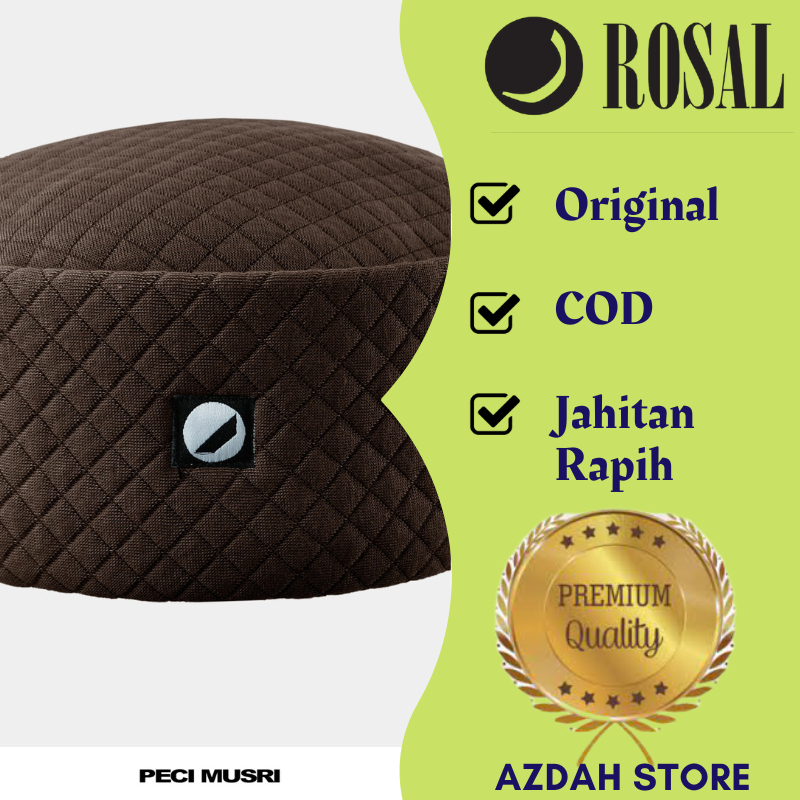 Peci Musri Rosal | Peci Sholat Pria Dewasa | Peci Simpel Elegan | Kopiah Keren