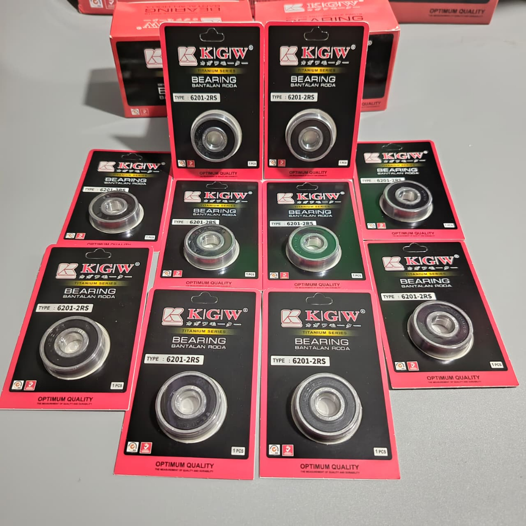 Bearing Klaher Laher Grosir 1 Box isi 10 Pcs KGW Tinanium Series 6201 2RS Bearing Klaher Laher Roda 