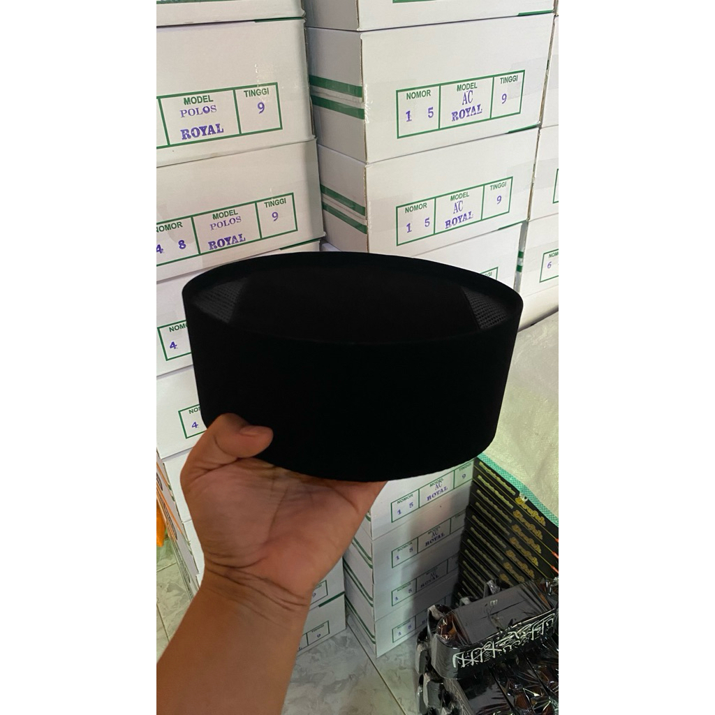peci/songkok hitam polos Ac tinggi 9