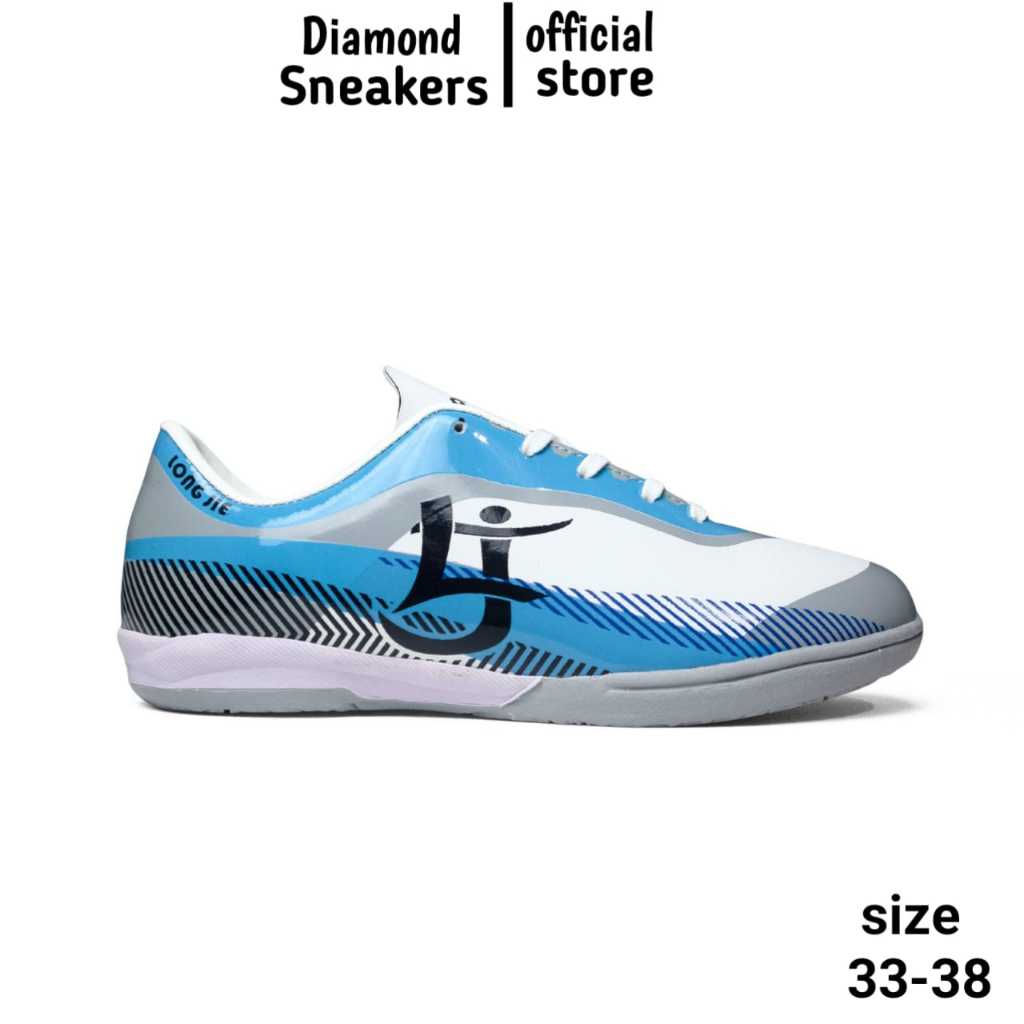 sepatu futsal long jie  junior size 33-38, sepatu bola anak umur 12-15tahun, sepatu terbaru