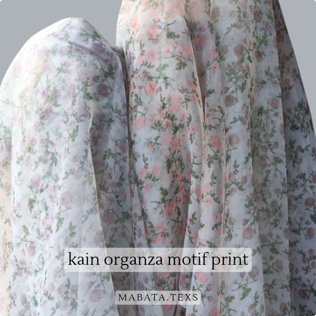 kain organza motif print - kain organza motif premium - kain organza motif bunga -kain organza mewah