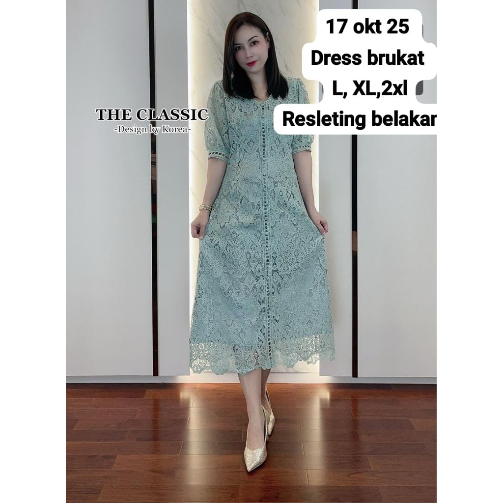 LONGDRESS BRUKAT PANJANG GAUN CASUAL