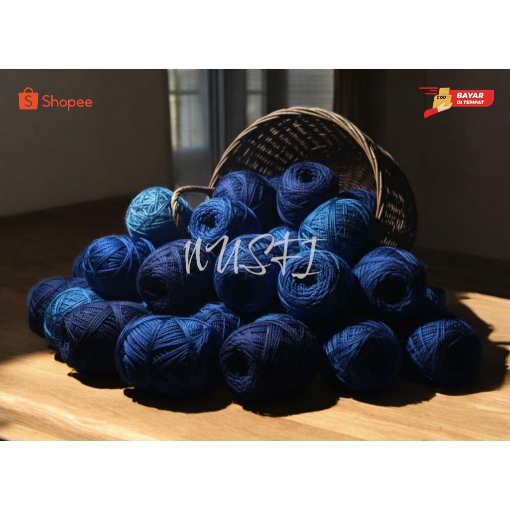 BENANG RAJUT POLY KILAP PILIH WARNA SERI BIRU / BENANG RAJUT POLYESTER / BENANG RAJUT / RAJUT / BENA