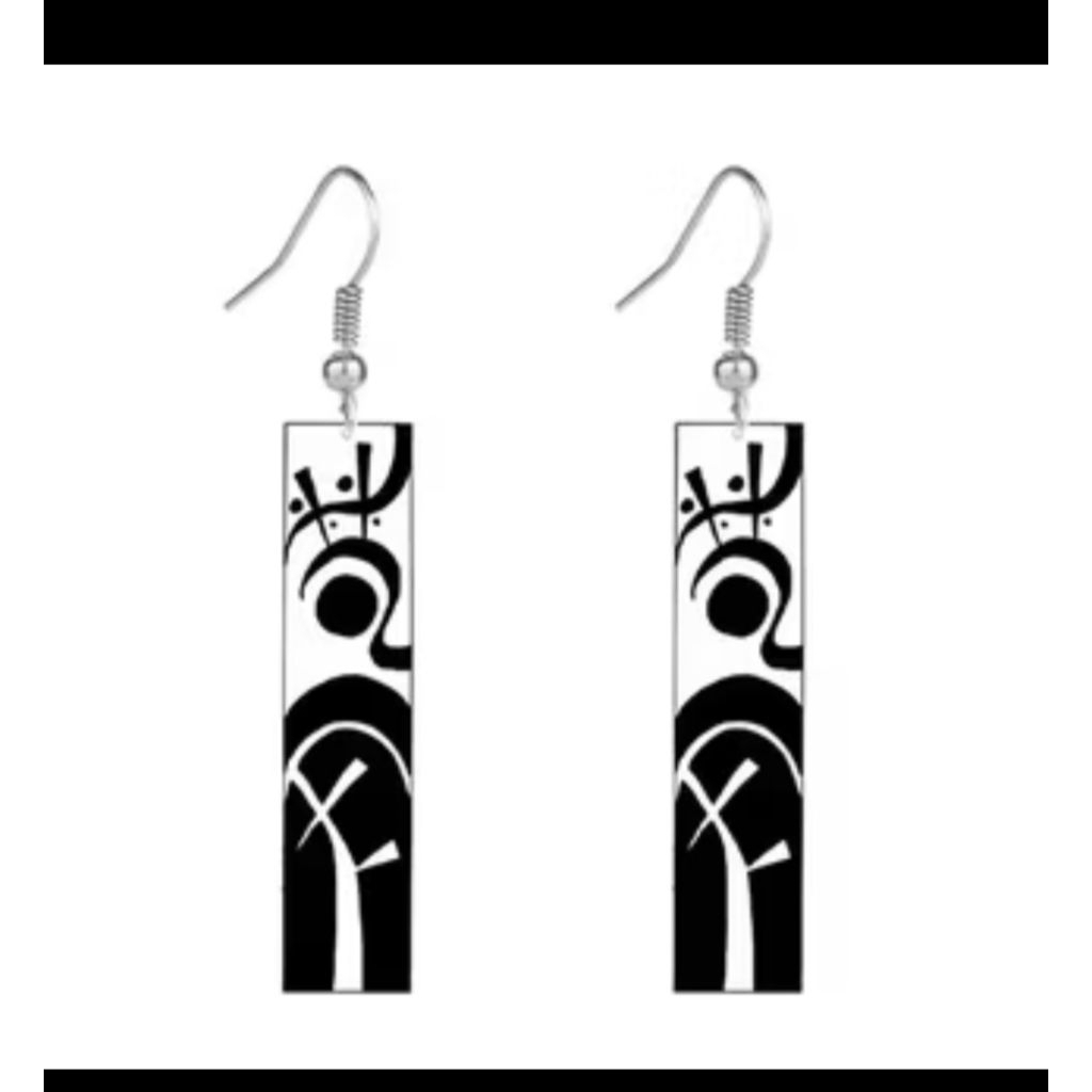 PRELOVED anting tindik Logo Bonten bahan akrilik