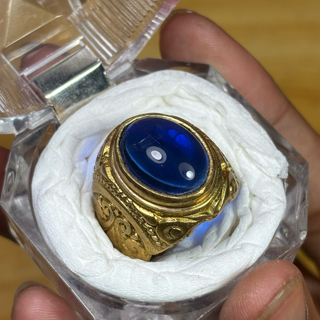 Cincin Batu Akik Natural (Asli) king safir (COD) Dim Kantoran Ring Alpaka Super Top HQ Obral Murah B