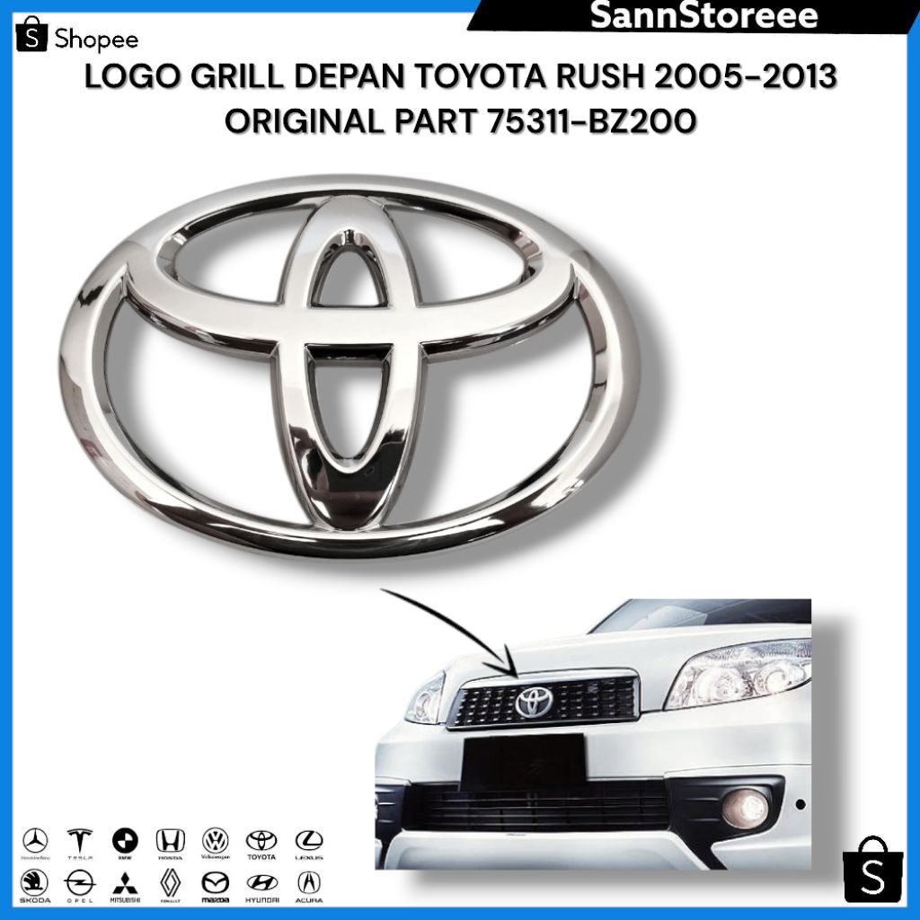 Logo Grill Depan Rush 2005-2013 Chrome Original/ Emblem Logo Depan Toyota Rush