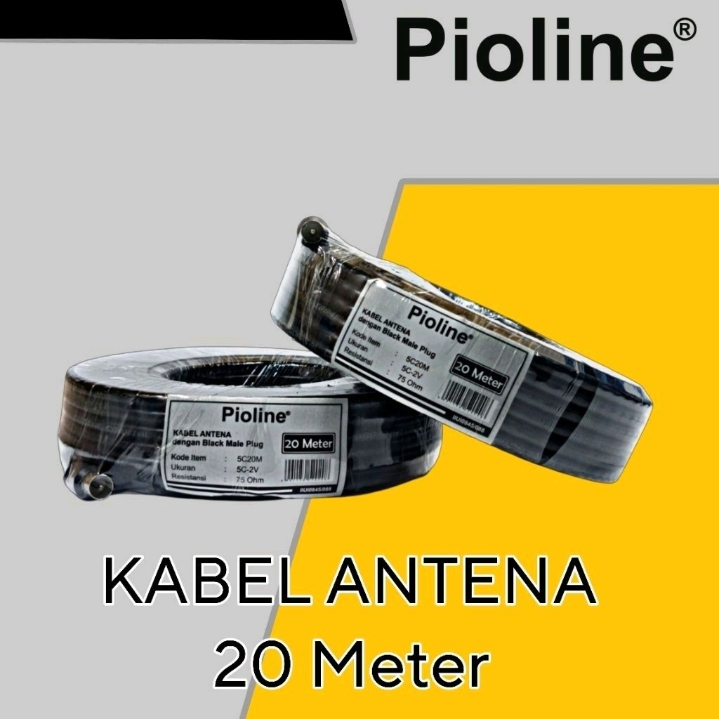 KABEL ANTHENA PIOLINE 20 METER + JEK TV / KABEL ANTENA TV DIGITAL HIGH QUALITY 20 METER - KABEL ANTE