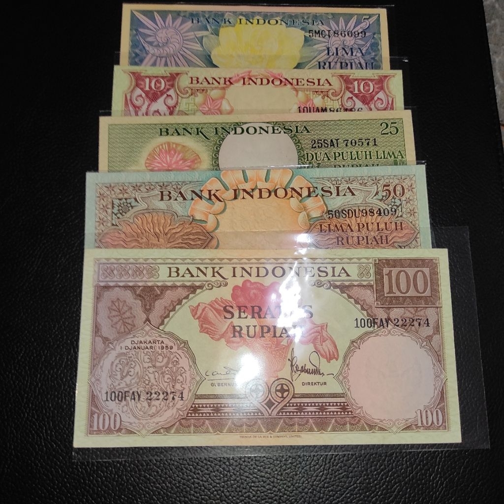Uang Kuno Set Seri Bunga tahun 1959 UNC