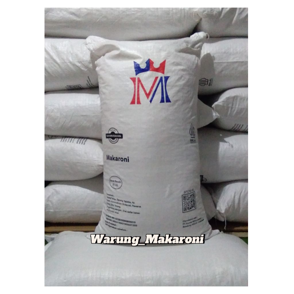 MAKARONI BANTAT25kg(CARGO)/MAKRONI  BANTET MENTAH BANDUNG/MAHKOTA