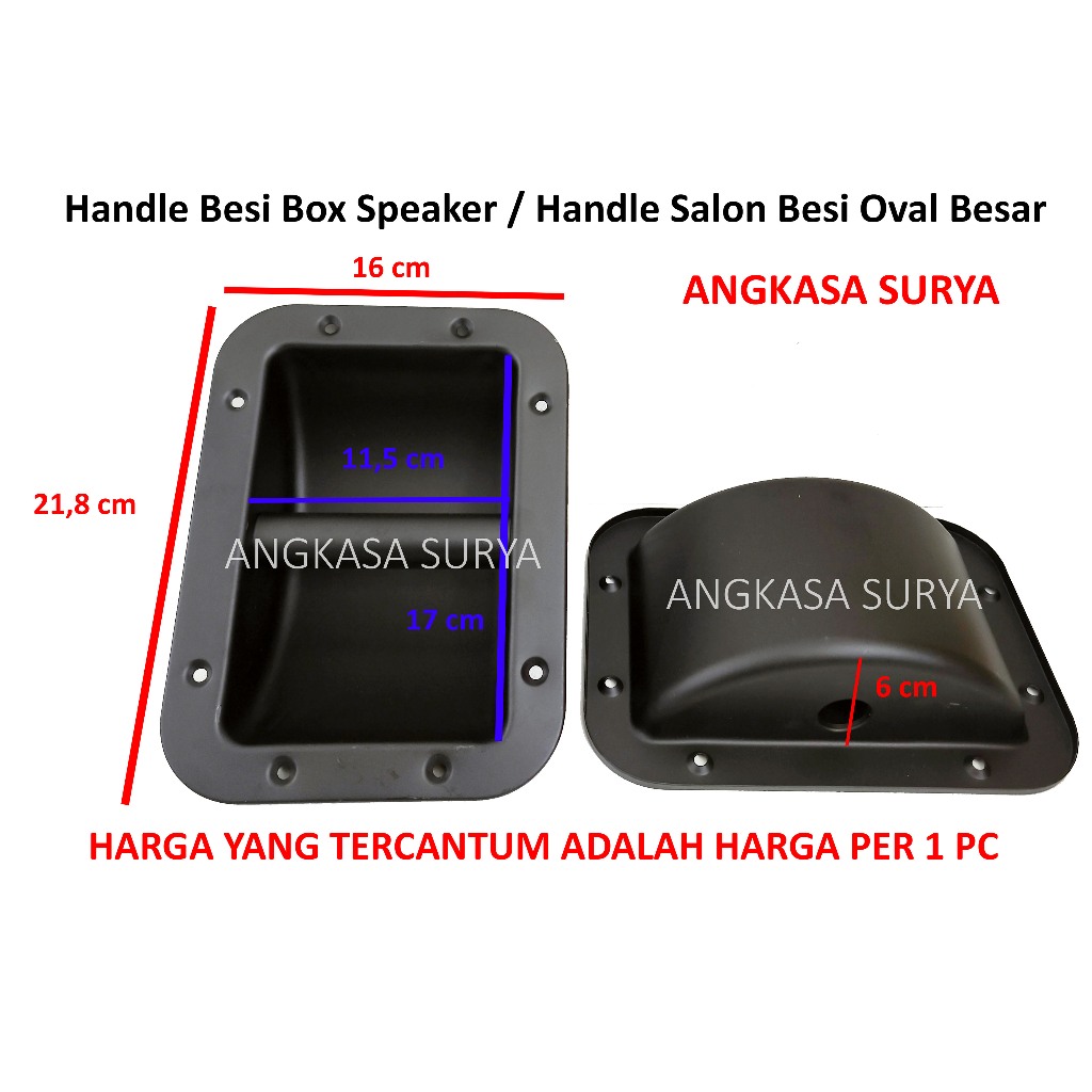 Handle Besi Box Speaker Oval Plat Import / Handle Salon Besi Oval Besar Built up