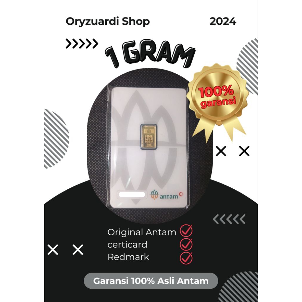 TERMURAH  Emas Batangan 1gram Logam Mulia Emas Antam 1gram, garansi asli 100%, redmark, certicard, c