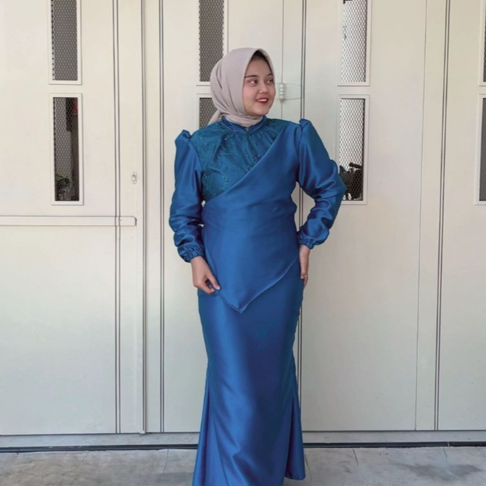 (ALS) Dress Kondangan Bridesmaid Pesta Wisuda Lamaran Lebaran 2026 - Size S-5XL LD 140 Jumbo - Gamis